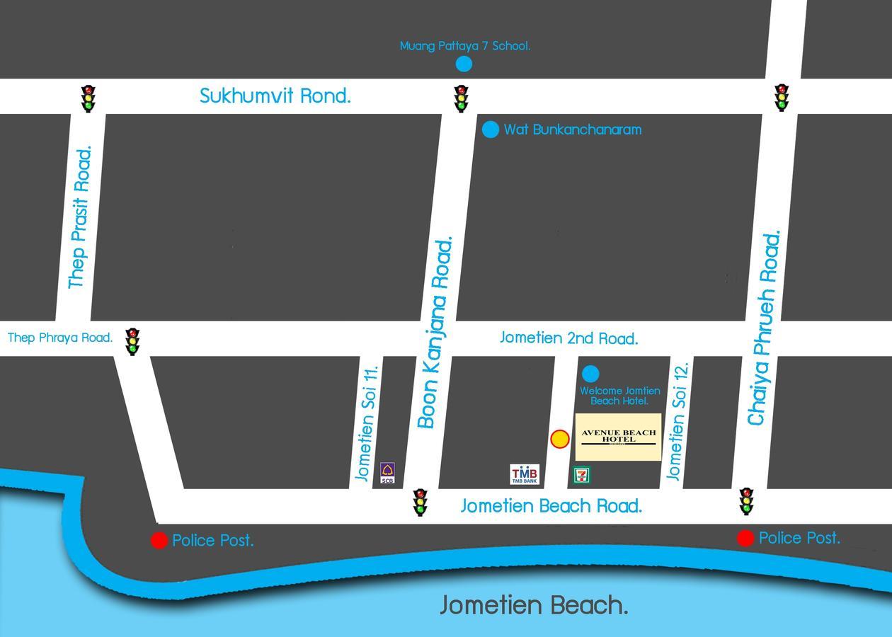 Avenue Beach Hotel Pantai Jomtien Bagian luar foto